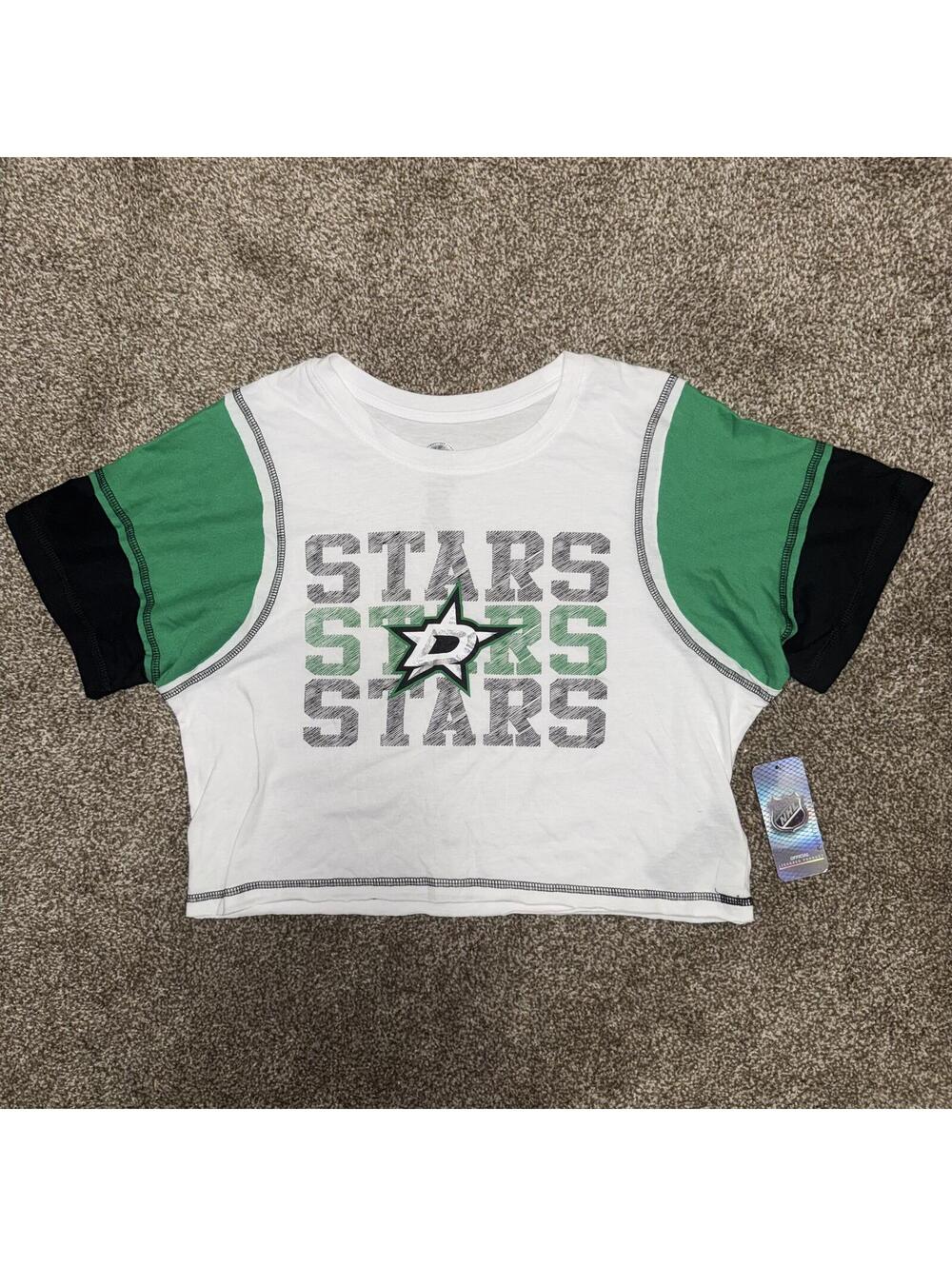 NHL Dallas Stars Girls Crop Top T-Shirt Size 10/12 Large